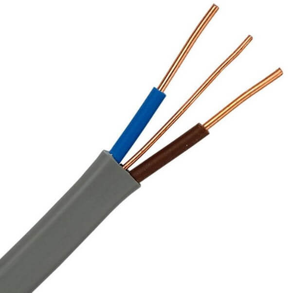 BS6004 6242Y 2 * 2,5 mm und 1,5 mm2 Erdungskabel für elektrische Kabel, flaches PVC-Isolierungskupfer-Zwillings- und Erdungskabel