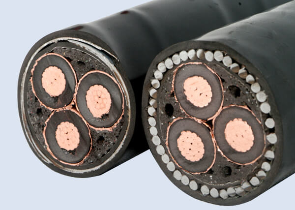 1000 Volt Niederspannung 3-adrig 120 mm 150 mm 185 mm 95 mm 70 mm Kupfer-XLPE-isoliertes PVC-ummanteltes N2XY-gepanzertes unterirdisches Stromkabel
